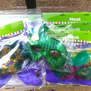 Lot of 10 Various Costume Masks. NWT, All With Feathers!